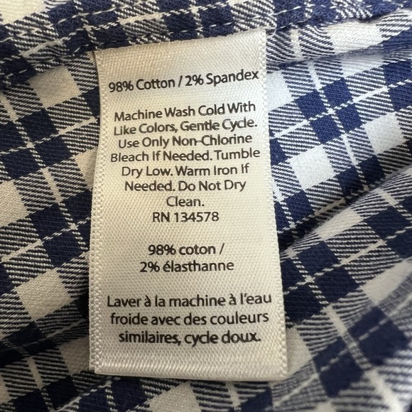 Vineyard Vines Shirt Mens XXL Blue/White Check Classic Fit Tucker Long‎ Sleeve - Picture 7 of 9